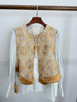 Golden Phoenix Jacquard Brocade Vest with Wave Hem | Modern Chinese Elegance - Luxe Orienta CO., LIMITED