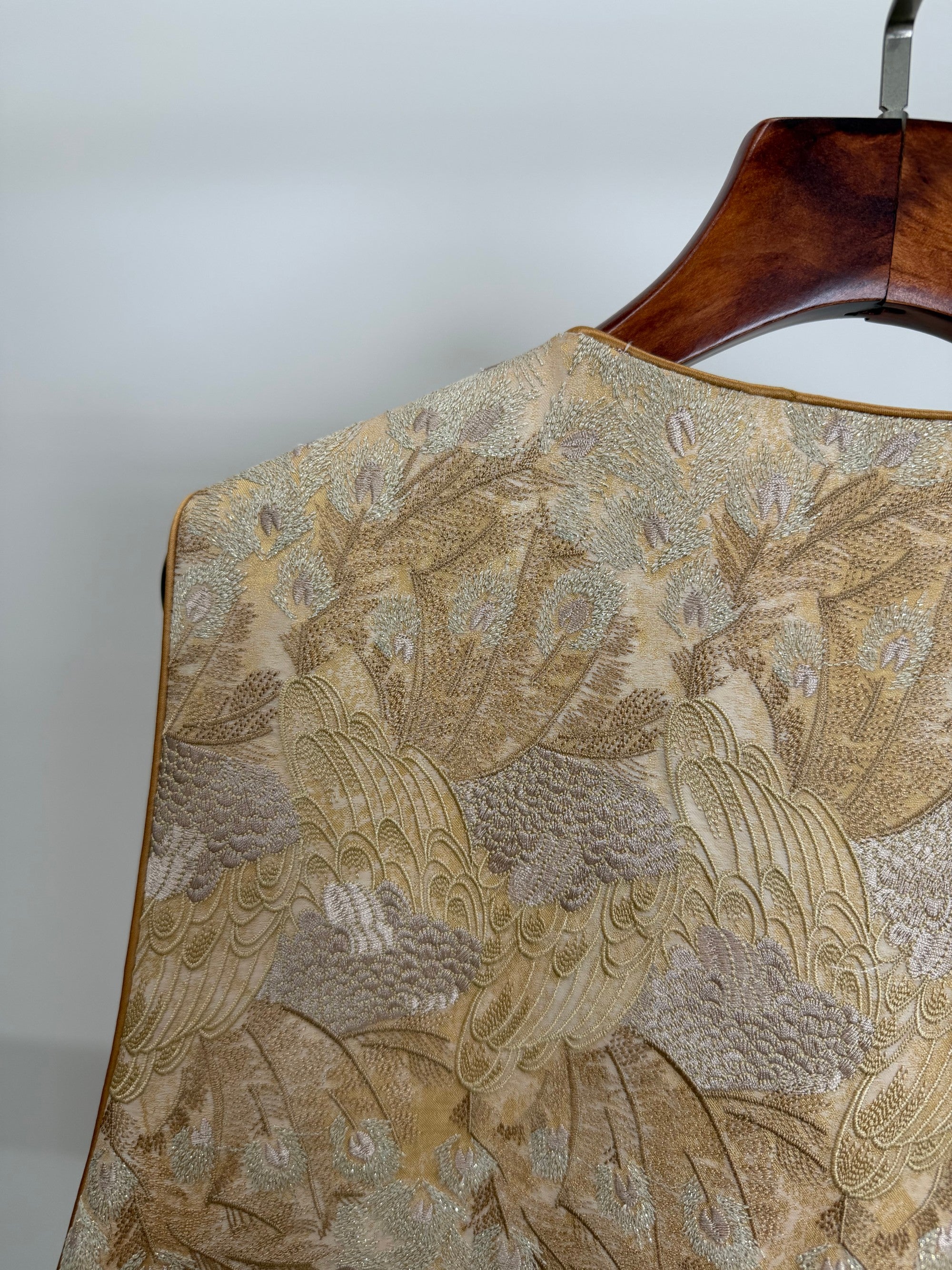Golden Phoenix Jacquard Brocade Vest with Wave Hem | Modern Chinese Elegance - Luxe Orienta CO., LIMITED