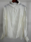 white bamboo jacquard rayon blouse stand collar modern chinese fashion luxe orienta