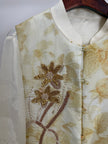 Light Yellow Jacquard Beaded Embroidered Vest | Peony Modern Chinese Style Waistcoat - Luxe Orienta CO., LIMITED