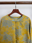 Yellow Peony Jacquard Tang Jacket with Frog Buttons | Modern Chinese Style - Luxe Orienta CO., LIMITED