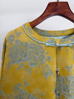 Yellow Peony Jacquard Tang Jacket with Frog Buttons | Modern Chinese Style - Luxe Orienta CO., LIMITED