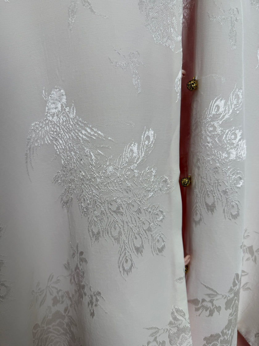 Mulberry Silk Phoenix Embroidered Reversible Tang Jacket | Modern Chinese Jacquard Blouse - Luxe Orienta CO., LIMITED