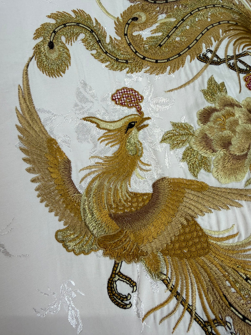 Mulberry Silk Phoenix Embroidered Reversible Tang Jacket | Modern Chinese Jacquard Blouse - Luxe Orienta CO., LIMITED