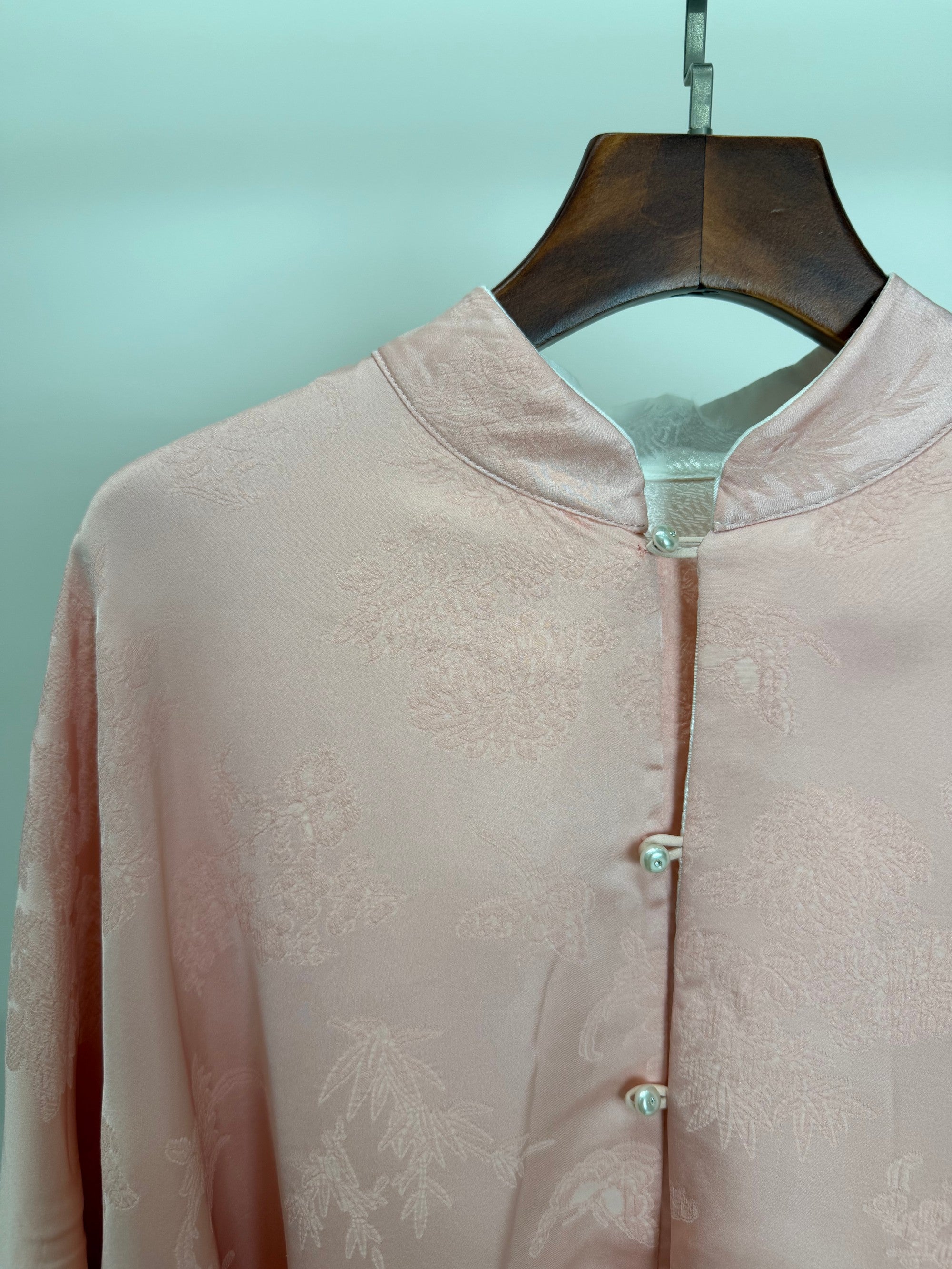 Mulberry Silk Phoenix Embroidered Reversible Tang Jacket | Modern Chinese Jacquard Blouse - Luxe Orienta CO., LIMITED