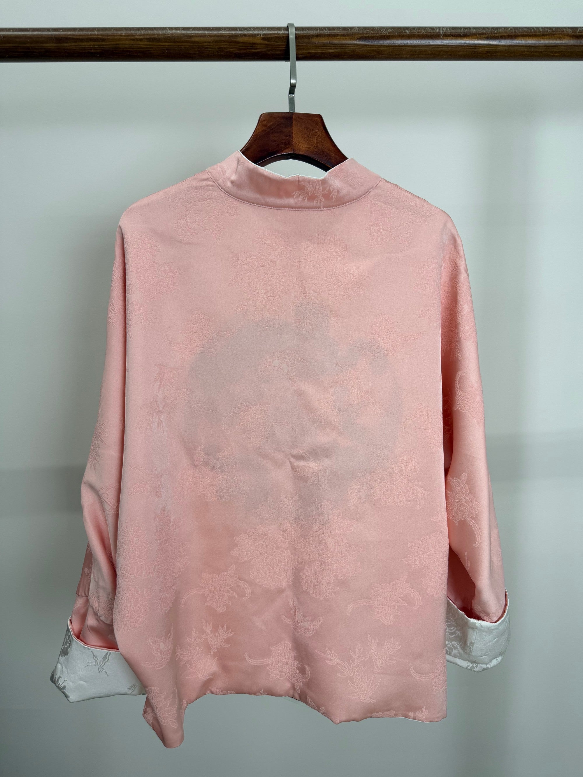 Mulberry Silk Phoenix Embroidered Reversible Tang Jacket | Modern Chinese Jacquard Blouse - Luxe Orienta CO., LIMITED