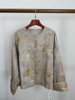 Grey Butterfly Beaded Mulberry Silk Jacket | Modern Chinese Embroidered Luxury - Luxe Orienta CO., LIMITED