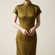 Mulberry Silk Xiangyunsha Qipao | Vintage Jacquard Cheongsam Dress - Luxe Orienta CO., LIMITED