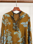 LUXE ORIENTA – Phoenix in Flight Xiangyun Silk Frog Button Blouse