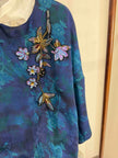 LUXE ORIENTA – Blue Xiangyunsha Silk French Embroidery Asymmetric Blouse