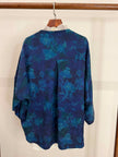 LUXE ORIENTA – Blue Xiangyunsha Silk French Embroidery Asymmetric Blouse
