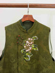 LUXE ORIENTA – French Embroidery Jacquard Layered Vest Two-Piece Set