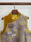 LUXE ORIENTA – Yellow Song Brocade & Velvet French Embroidery Silk Vest