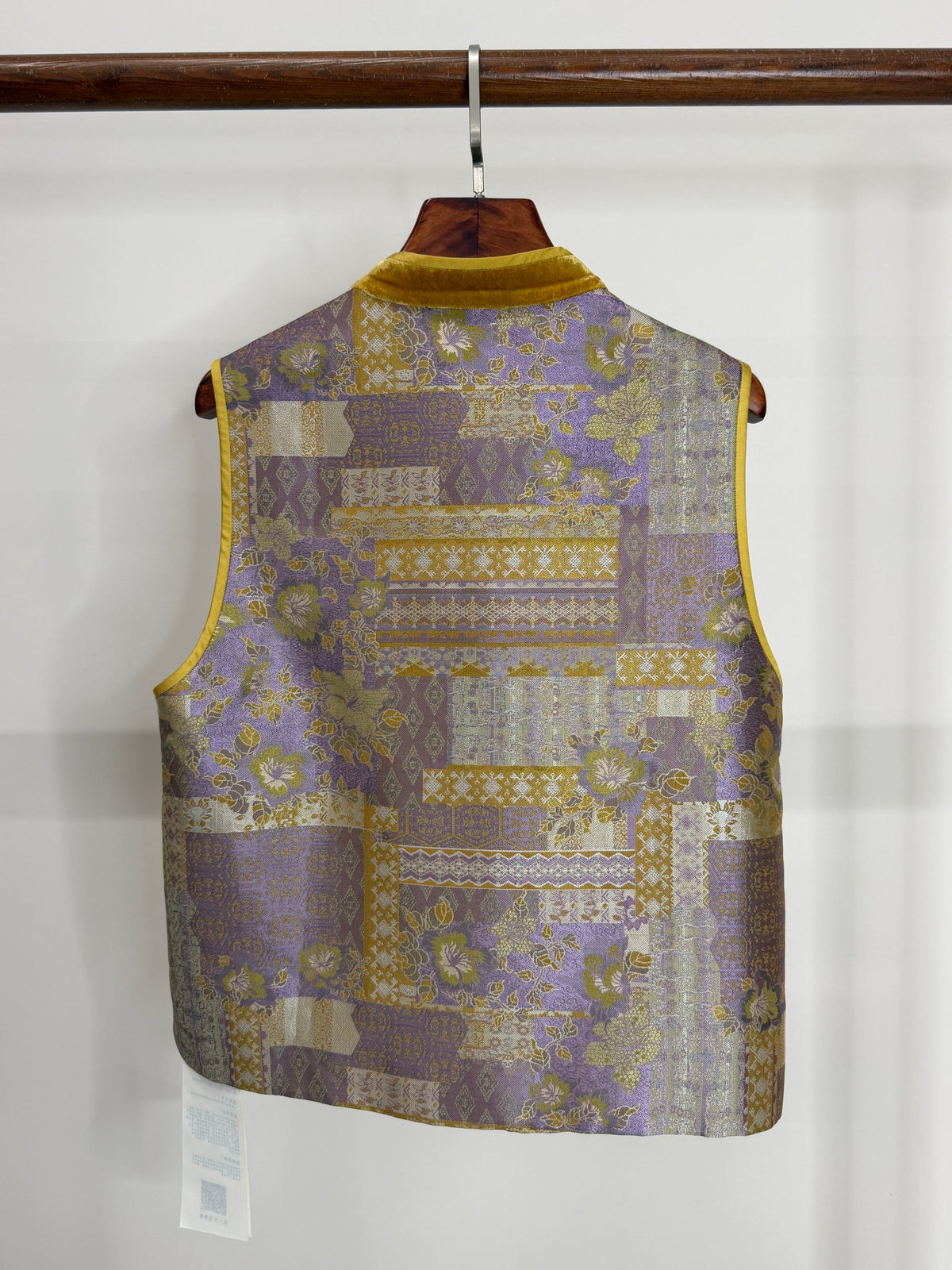 LUXE ORIENTA – Yellow Song Brocade & Velvet French Embroidery Silk Vest