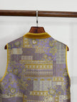 LUXE ORIENTA – Yellow Song Brocade & Velvet French Embroidery Silk Vest