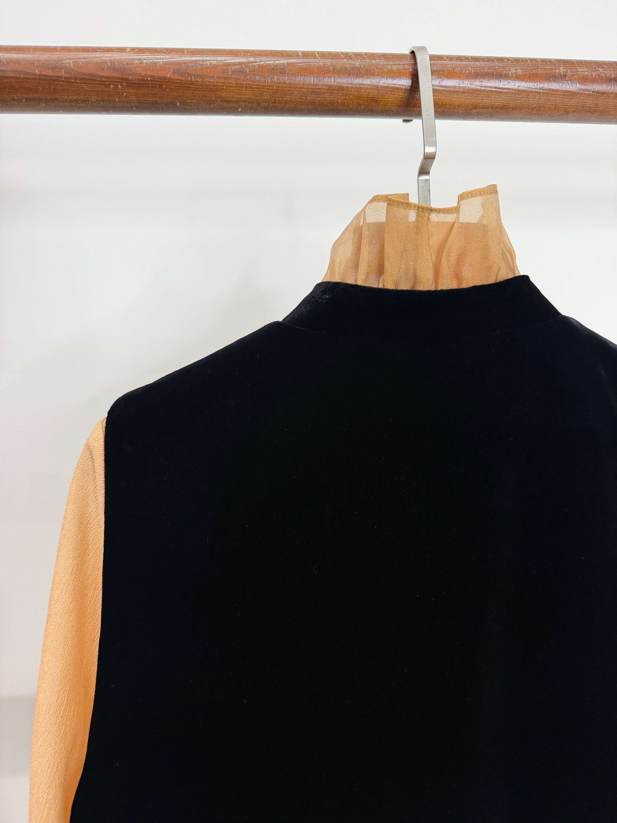 LUXE ORIENTA – French Beaded Silk Velvet Asymmetric Vest in Onyx Black
