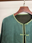 LUXE ORIENTA – Silk Xiangyun Guansha Cardigan Jacket in Pine Green