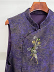 LUXE ORIENTA – French Beaded Brocade Asymmetric Vest in Imperial Purple