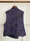 LUXE ORIENTA – French Beaded Brocade Asymmetric Vest in Imperial Purple