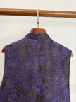 LUXE ORIENTA – French Beaded Brocade Asymmetric Vest in Imperial Purple