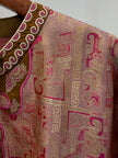 Pure Mulberry Silk Song Brocade Heritage Blouse in Dusty Rose & Olive Gold - Luxe Orienta CO., LIMITED