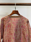 Pure Mulberry Silk Song Brocade Heritage Blouse in Dusty Rose & Olive Gold - Luxe Orienta CO., LIMITED