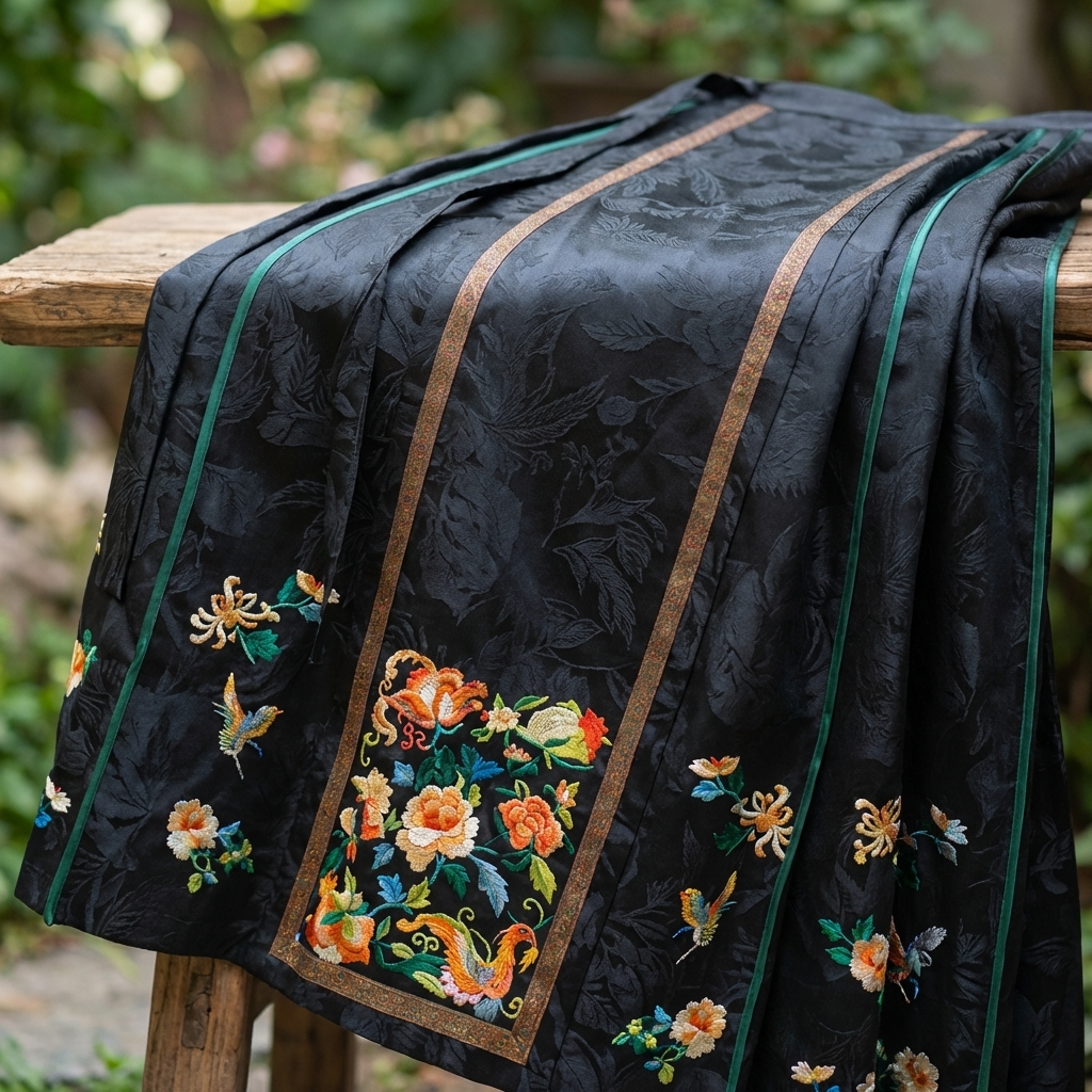 Luxury New Chinese Style Mamianqun Horse-Face Skirt -100% Pure Mulberry Silk - Luxe Orienta CO., LIMITED