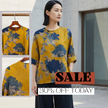 Yellow Peony Print Xiangyunsha Blouse-Luxe Orienta Modern Chinese Style Top