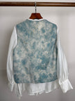 blue embroidered phoenix vest modern chinese fashion
