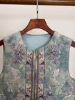 blue embroidered phoenix vest modern chinese fashion