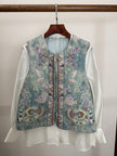 blue embroidered phoenix vest modern chinese fashion
