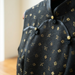 Black Gold Jacquard Xiangyunsha Qipao | Elegant Mulberry Silk Chinese Cheongsam Dress - Luxe Orienta CO., LIMITED