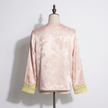 Pink Embroidered Jacquard Jacket – Floral & Mythical Motif Statement Coat for Women | Luxe Orienta - Luxe Orienta CO., LIMITED