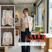 Rosa voll bestickte chinesische Elster-Weste | Rundstickerei orientalische Weste mit Elster- & Glückswolken-Stickerei