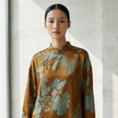 Brown Phoenix Xiangyunsha Silk Blouse – Luxury Modern Chinese Phoenix Blouse - Luxe Orienta CO., LIMITED