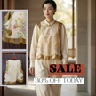 Beige Phoenix Gold Jacquard Embroidered Vest – Modern Chinese Style Waistcoat | LUXE ORIENTA