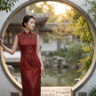 Red Mulberry Silk Xiangyunsha  Baoxiang Floral  Wedding Qipao-LUXE ORIENTA - Luxe Orienta CO., LIMITED