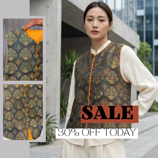 Yellow Peacock Embroidered Beaded Vest – Luxury Chinese Vest for Women | Modern Chinese Fashion