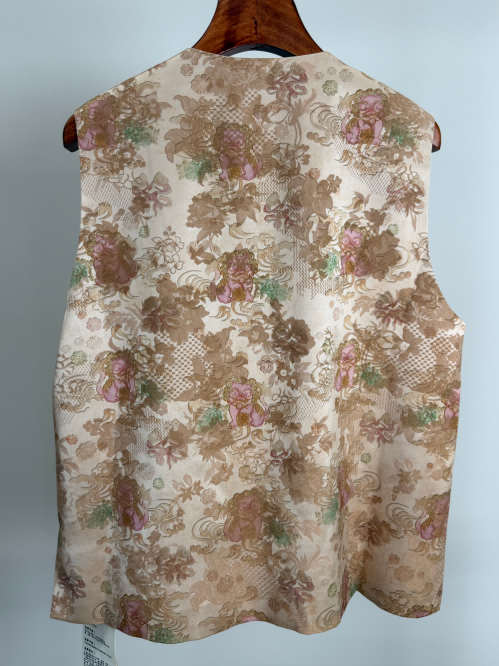 Beige Chinese Style Vest back view 