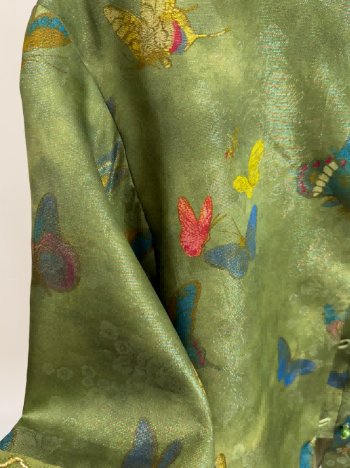 Mulberry Silk Butterfly fabric close-up