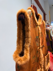 Golden Xiangyunsha Viscose Vest with Imported Mink Fur | Timeless Oriental Luxury