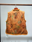 Golden Xiangyunsha Viscose Vest with Imported Mink Fur | Timeless Oriental Luxury