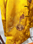 Golden Jacquard Sequin Embroidered Wool Coat | Modern Oriental Glamour