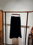 Black Rayon-Polyester-Spandex Fishtail Skirt | Timeless Versatile Elegance