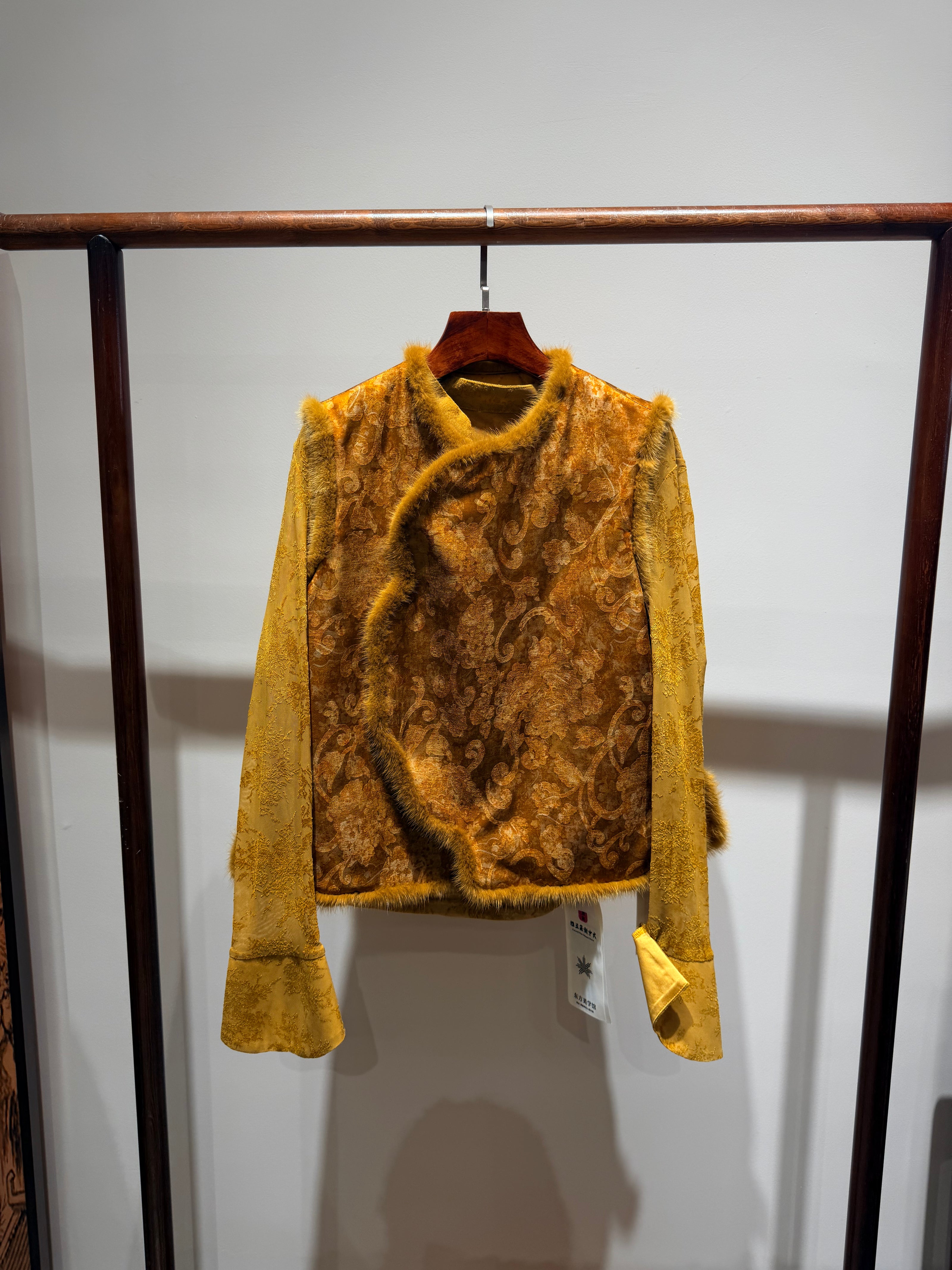 Yellow Rayon Wool Vest + Yellow Polyester Inner Top Set | Warm Elegance in Layers