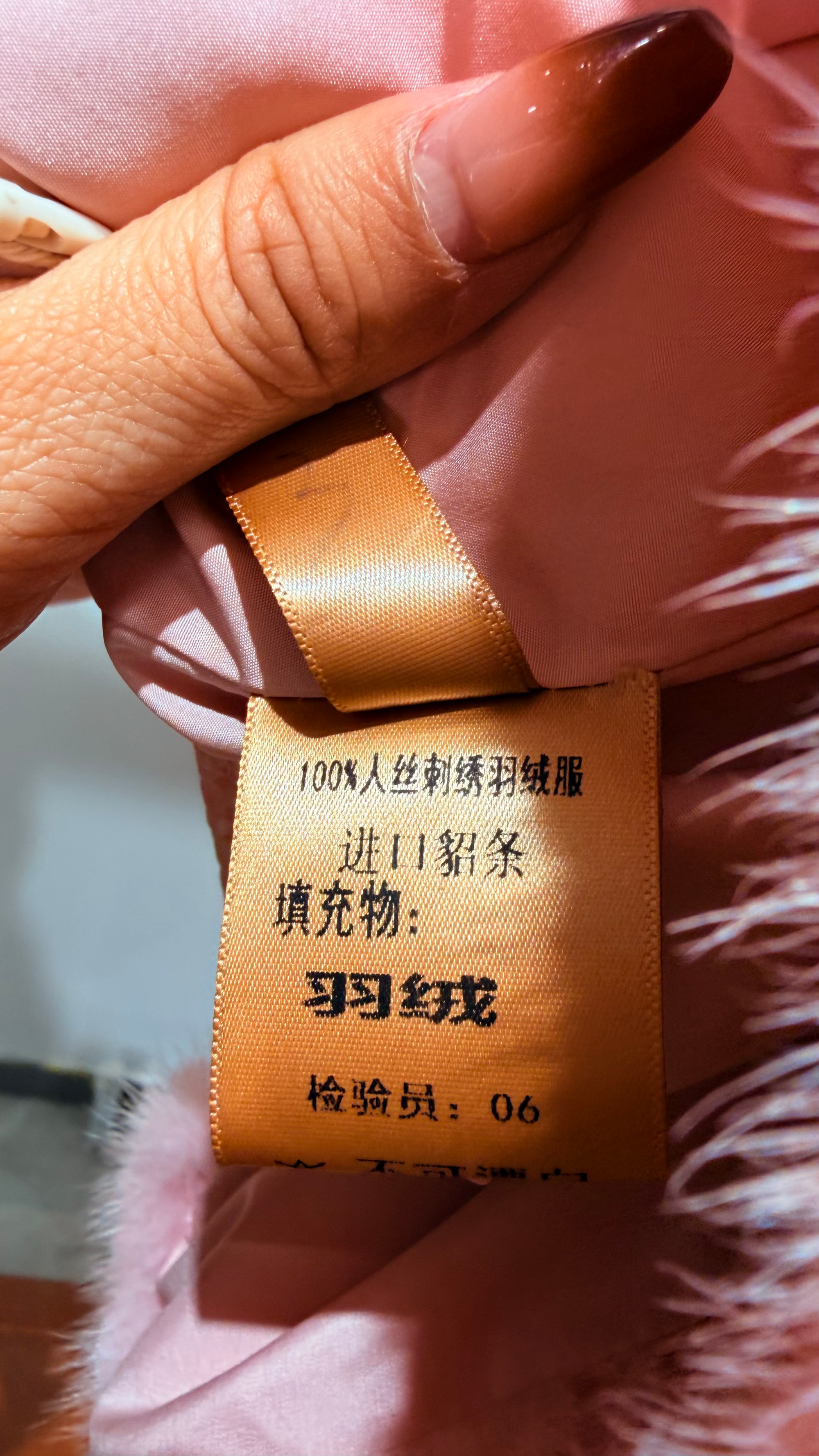 Pink Embroidered 100% Viscose Down Jacket | Modern Oriental Elegance