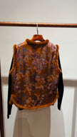 Brown 100% Rayon Xiangyunsha Silk Vest with Imported Mink Fur | Timeless Oriental Elegance