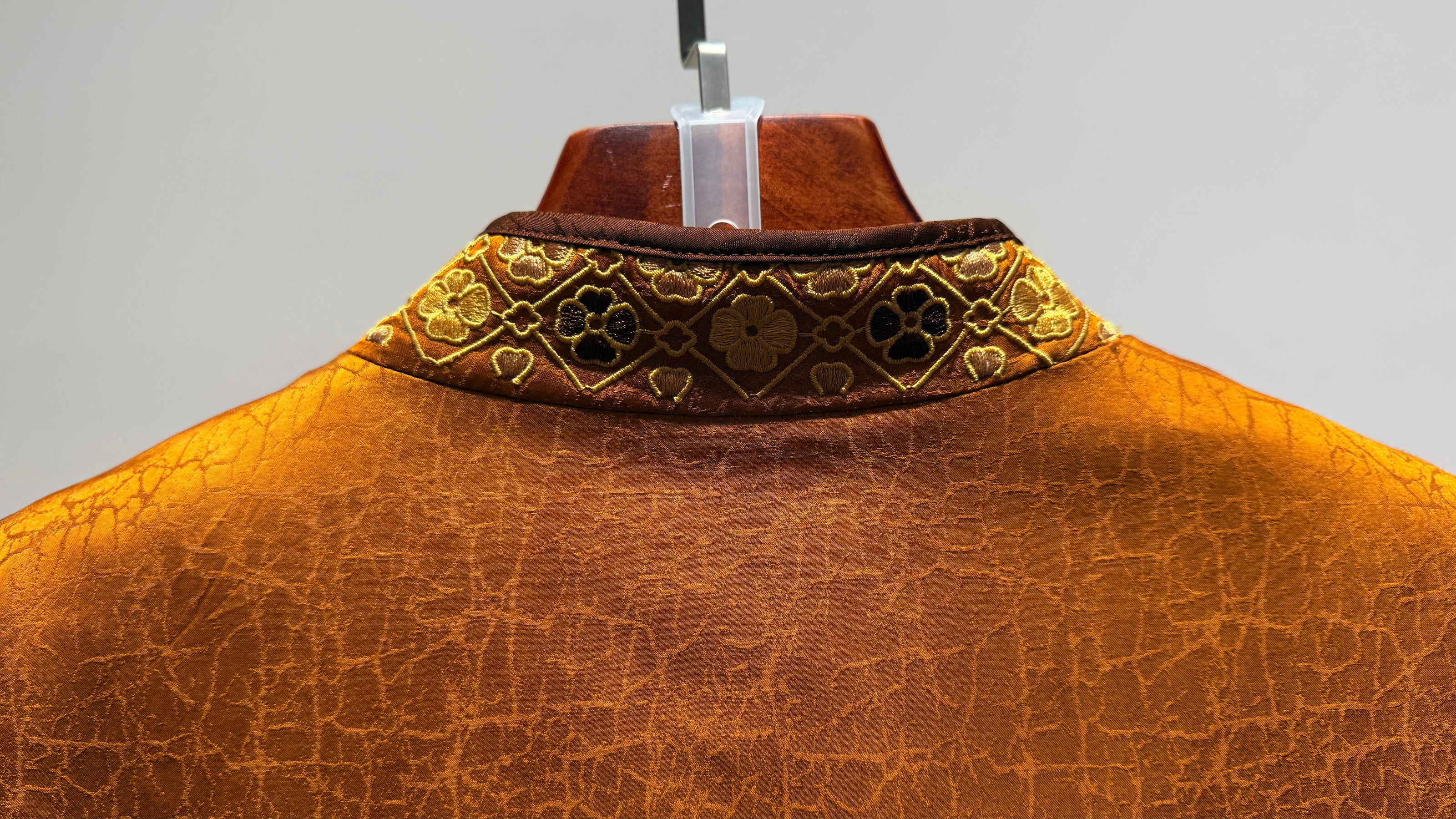Brown 100% Rayon Crackle Embroidered Vest + Black Mulberry Silk Base Top Set | Textured Elegance