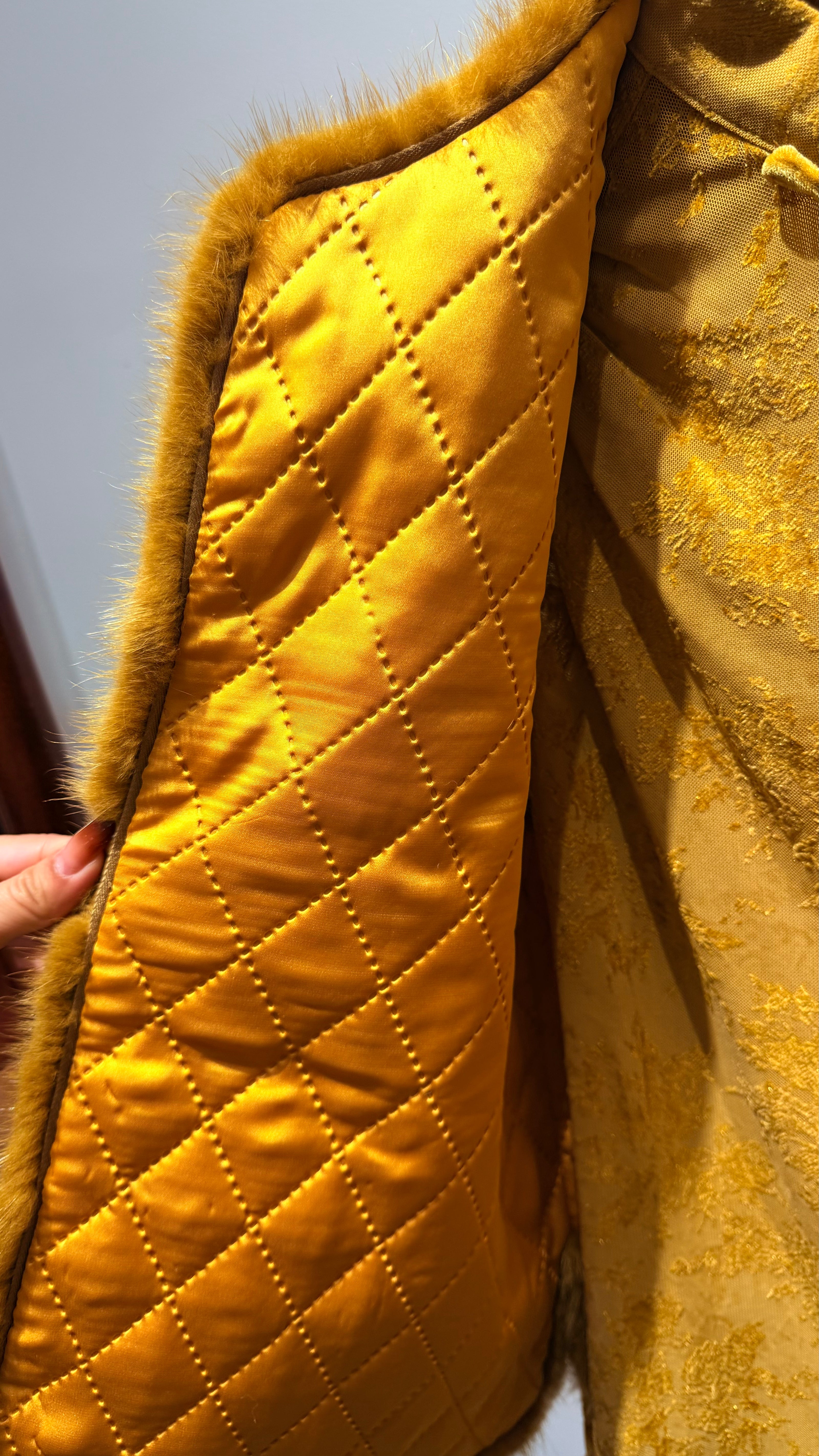 Yellow Rayon Wool Vest + Yellow Polyester Inner Top Set | Warm Elegance in Layers