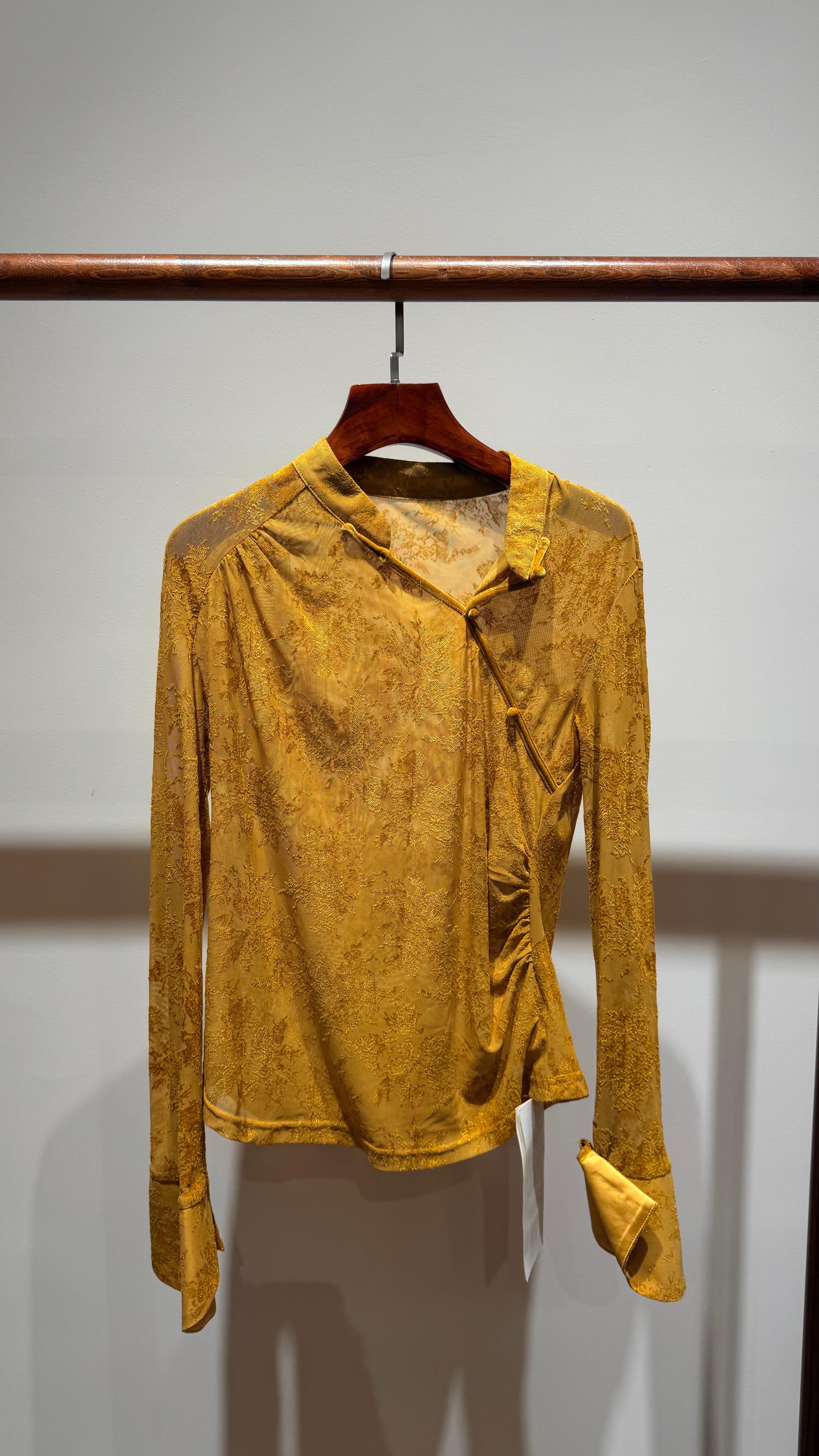 Yellow Rayon Wool Vest + Yellow Polyester Inner Top Set | Warm Elegance in Layers